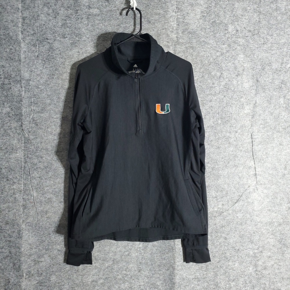 Adidas Quarter Zip Pullover Womens XL Green Miami Hurricanes Tennis Championship